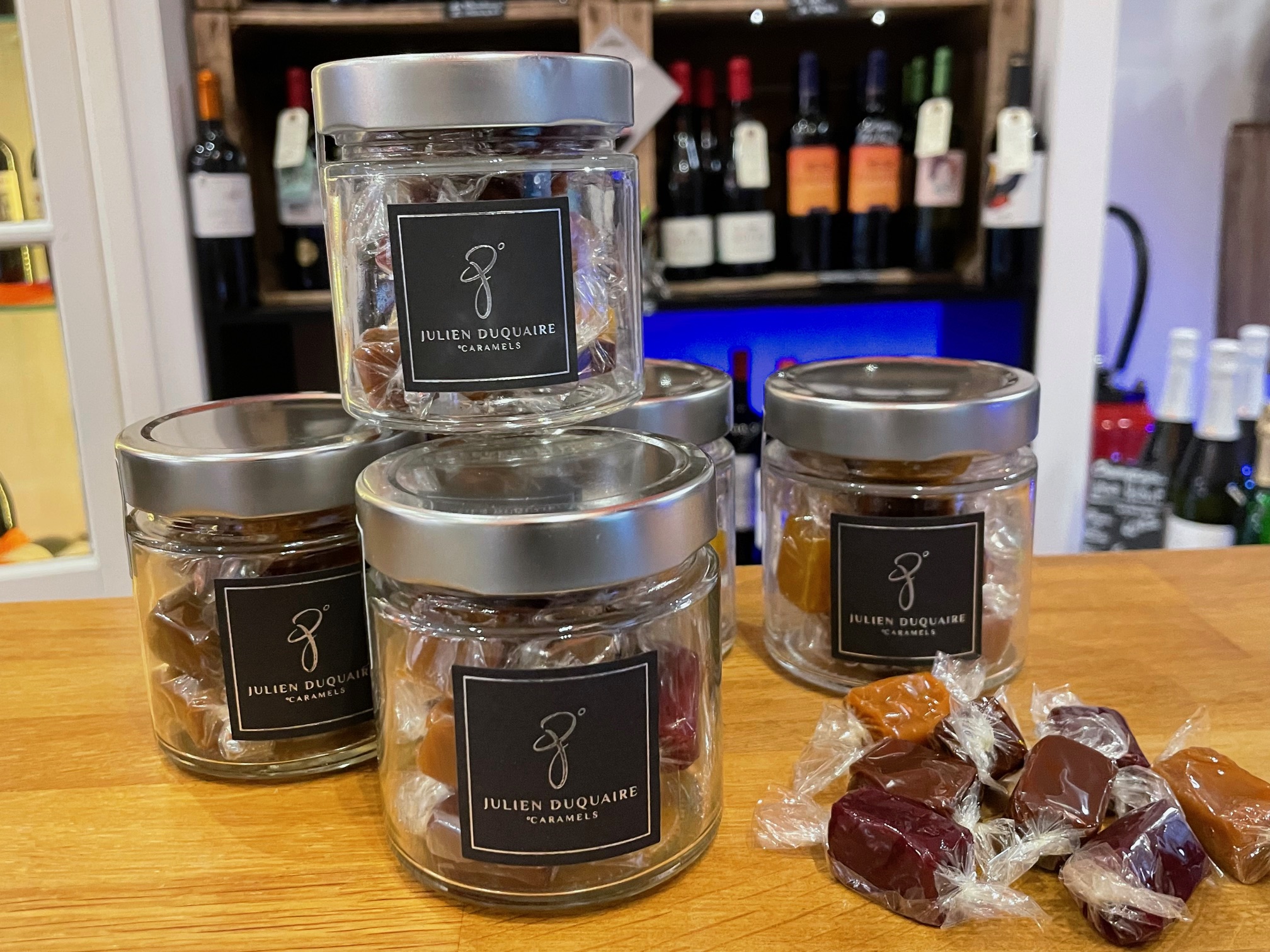 Verrine d'assortiment de caramels fondants Julien Duquaire, Quinsac (Gironde)